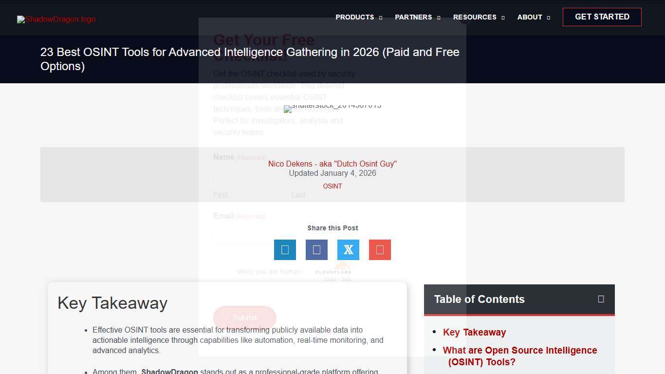Best OSINT Tools for Intelligence Gathering (2026) Free and Paid - ShadowDragon.io